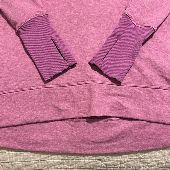 Athleta Heather Purple Tranquility Cowl Neck Athletic Sweater Small - Picture 6 of 10